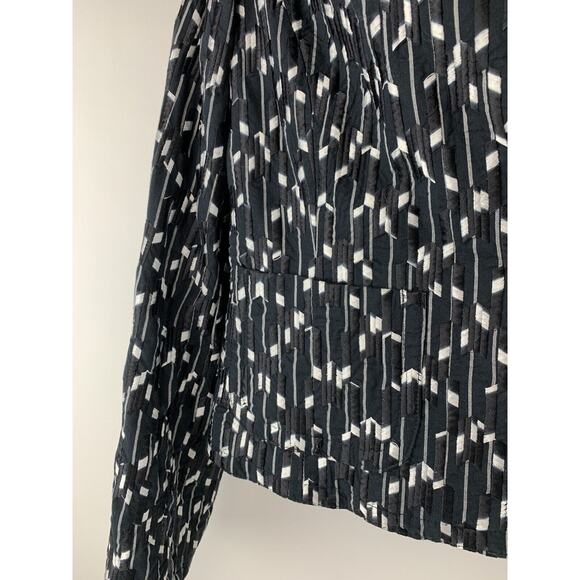 Womens Jones New York Blazer Black White Jacket Embroidered Open Front Petite 8 - Picture 4 of 10